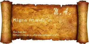 Migra Atanáz névjegykártya